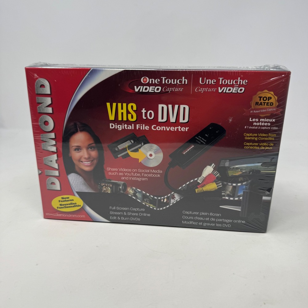Diamond‎ One Touch Video Capture VC500 VHS to DVD Digital File Converter New